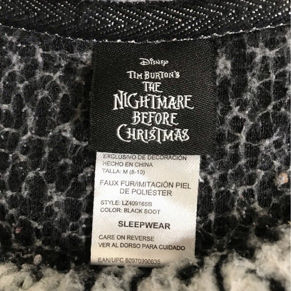 Disney Nightmare Before Christmas Jack Skellington Gray Sherpa Top Womens Medium - Picture 4 of 11